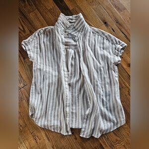 Striped Short Sleeve Button-Up Shirt